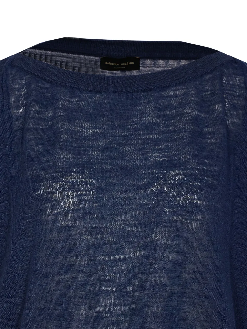 Roberto Collina Trui met boothals Blauw