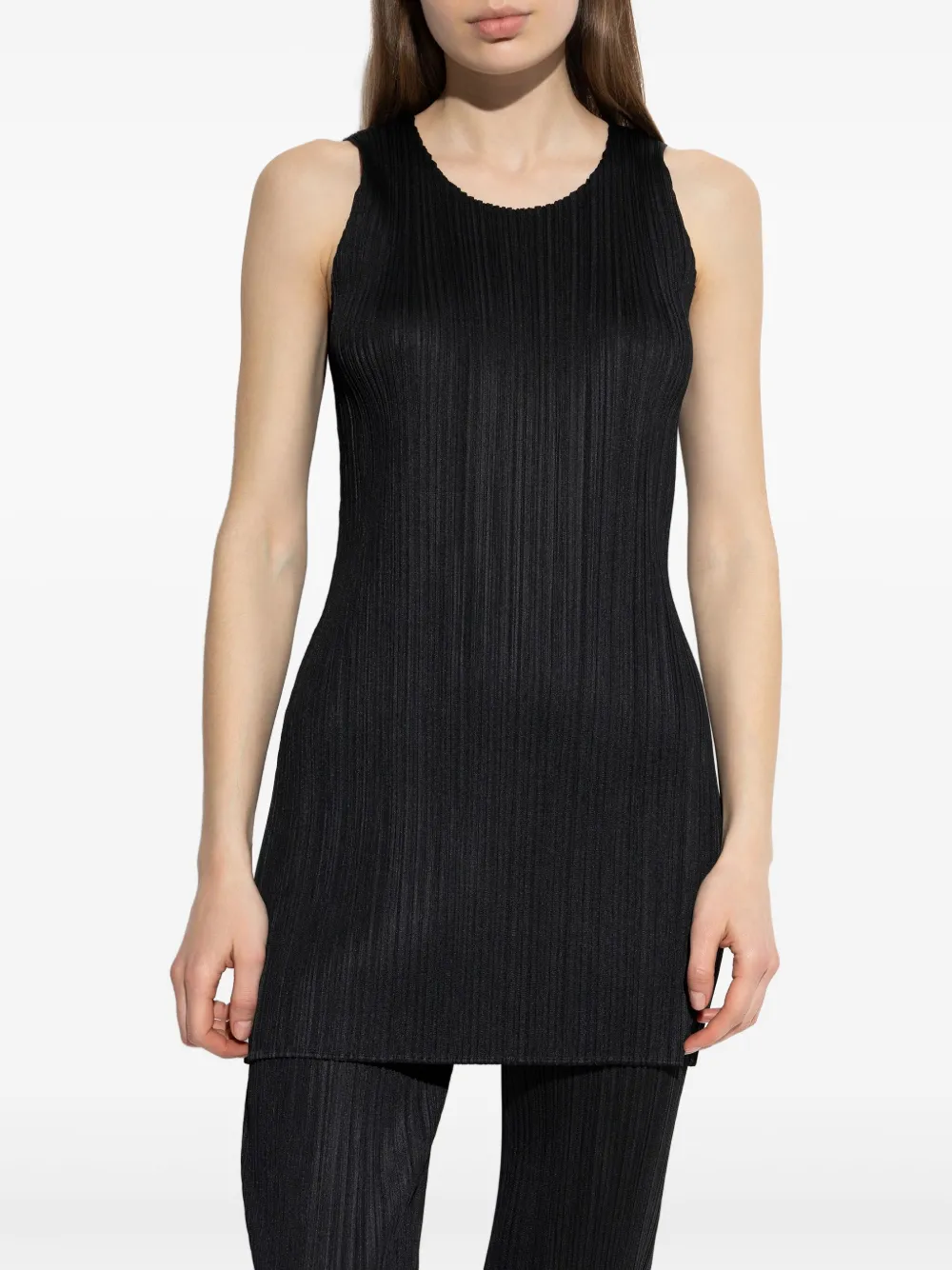 Pleats Please Issey Miyake Geplooide top Zwart