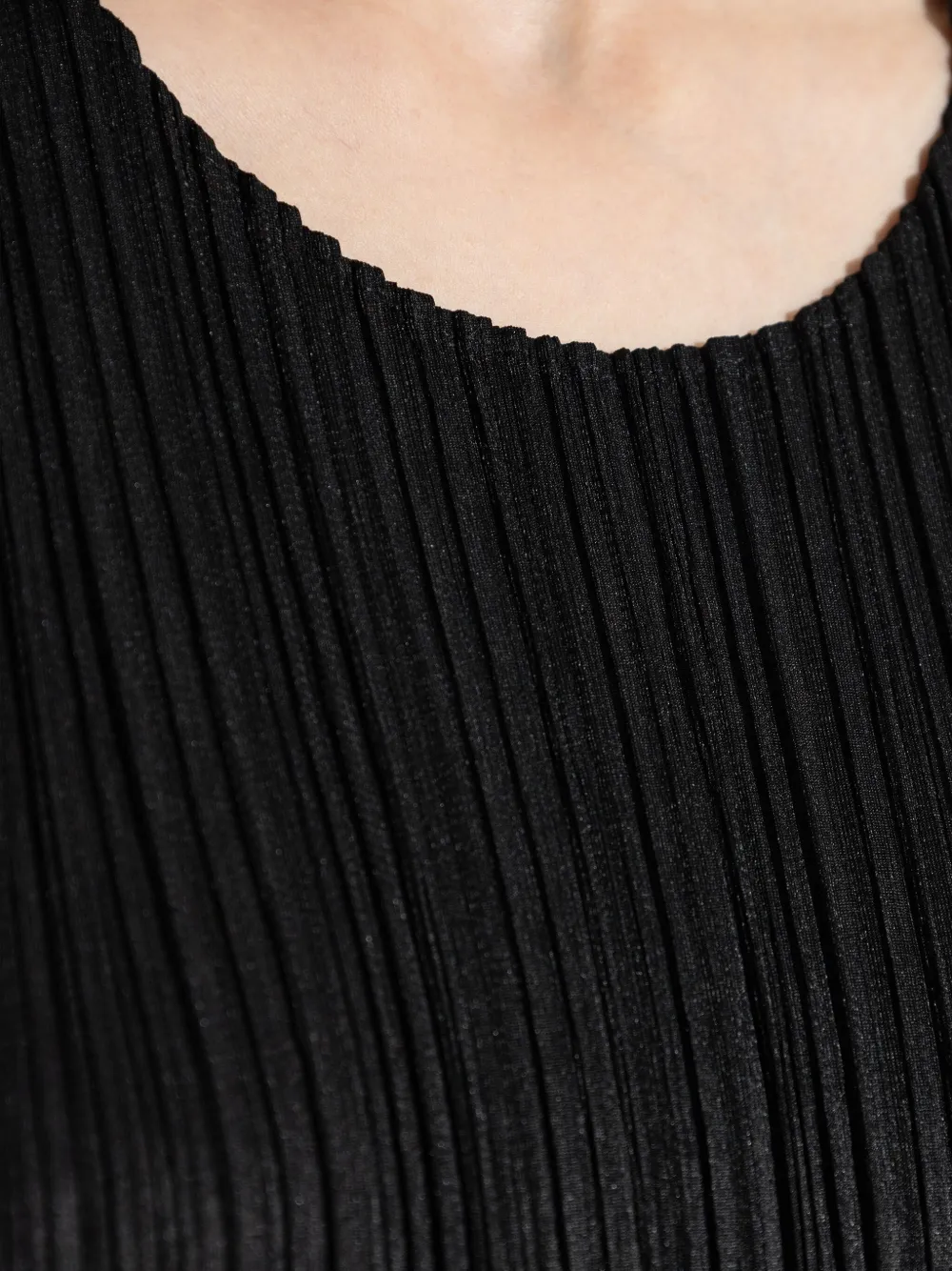 Pleats Please Issey Miyake Geplooide top Zwart