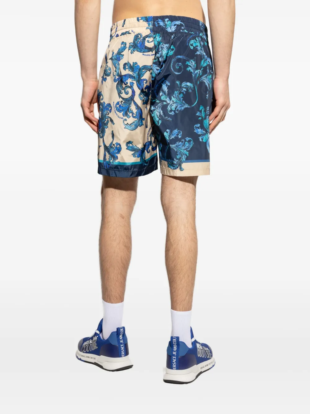Versace Jeans Couture Shorts met Barocco-print Blauw
