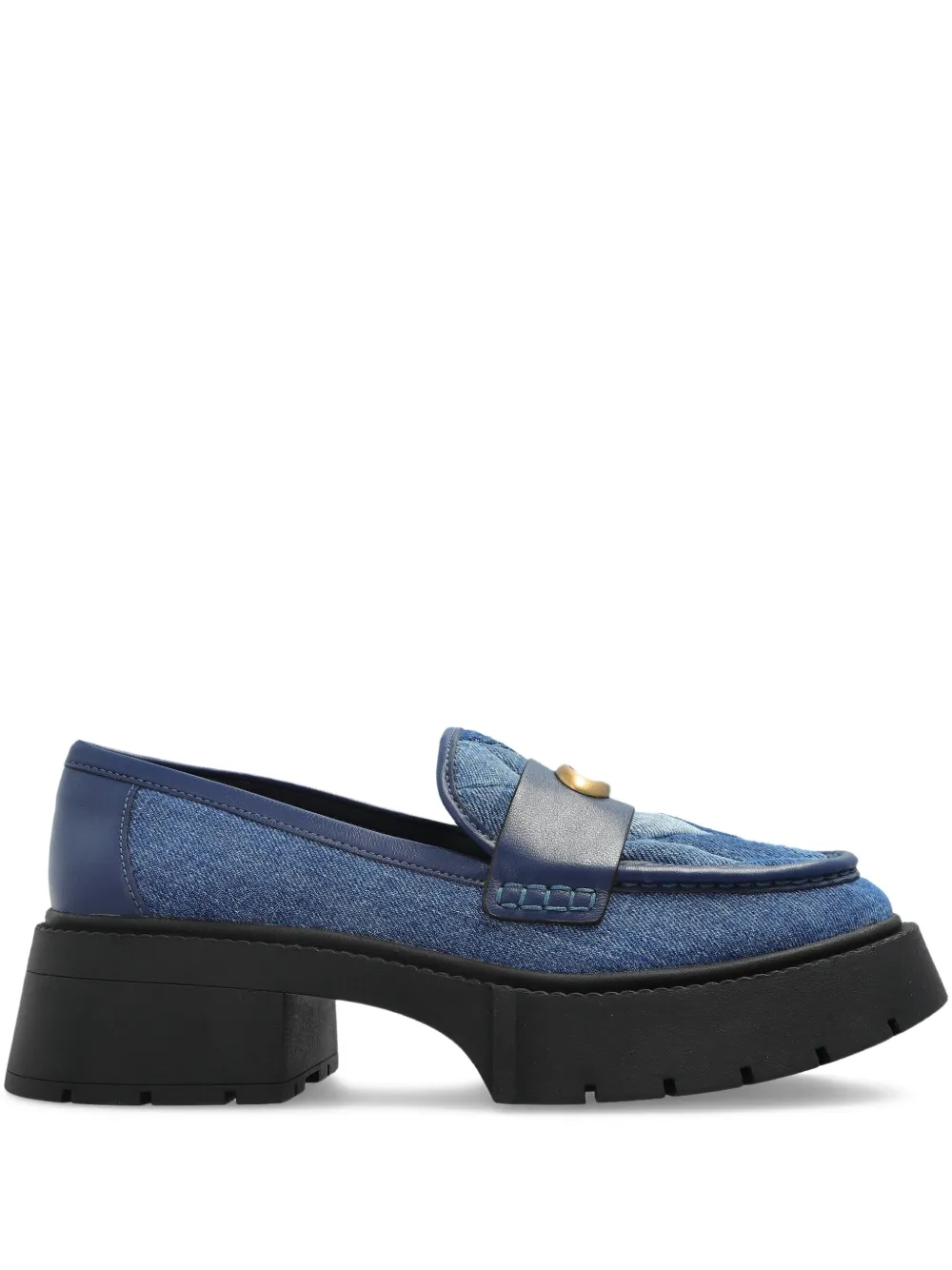 Coach logo-plaque loafers Blue