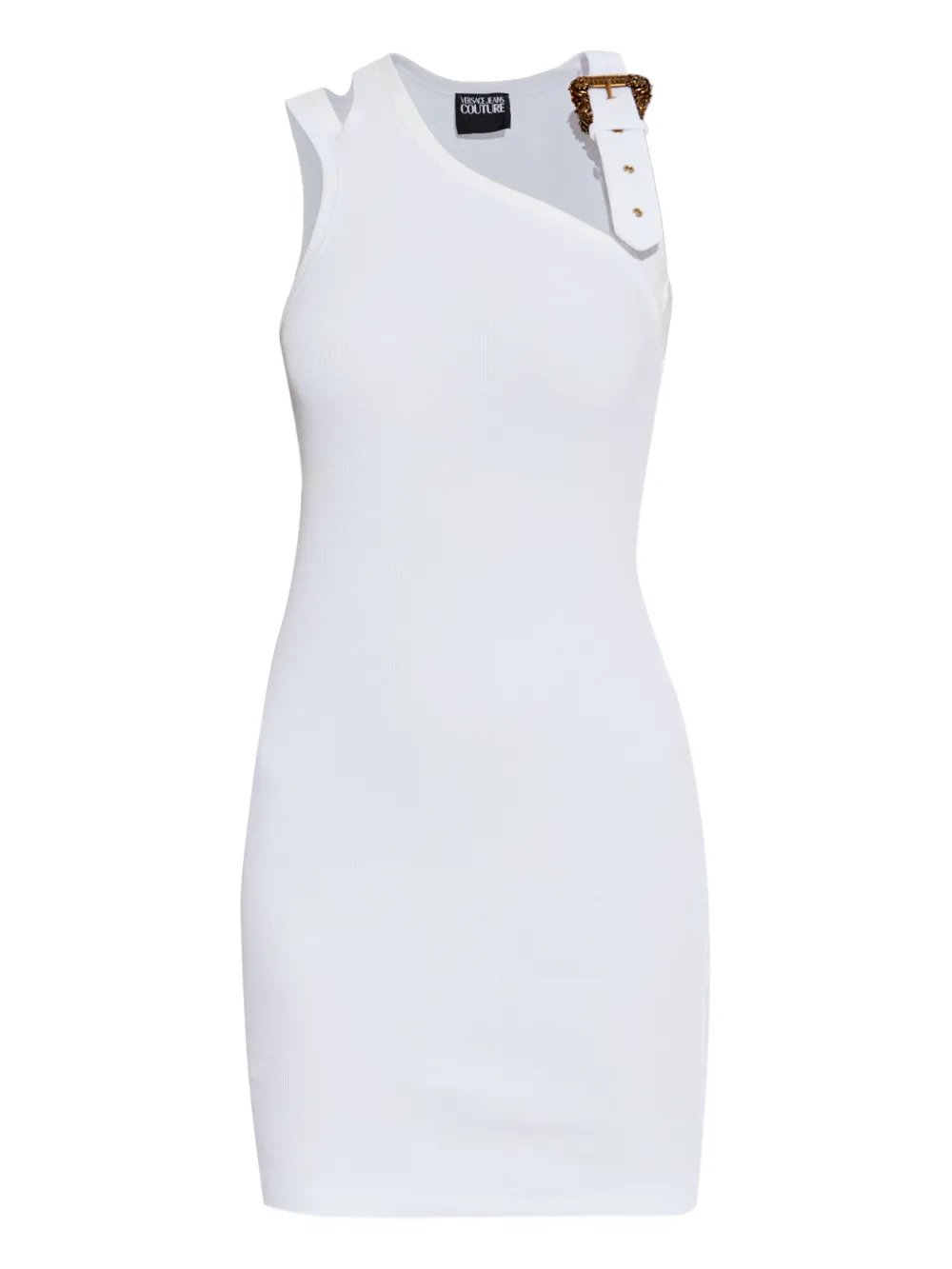 Versace Jeans Couture Mini Tank Dress Bouckle Costina Ribana In White