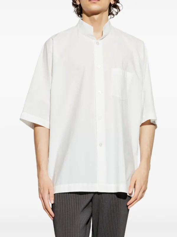 HOMME PLISSE ISSEY MIYAKE オムプリッセ ホワイトシャツ Homme Plissé Issey Miyake コットン シャツ | ホワイト
