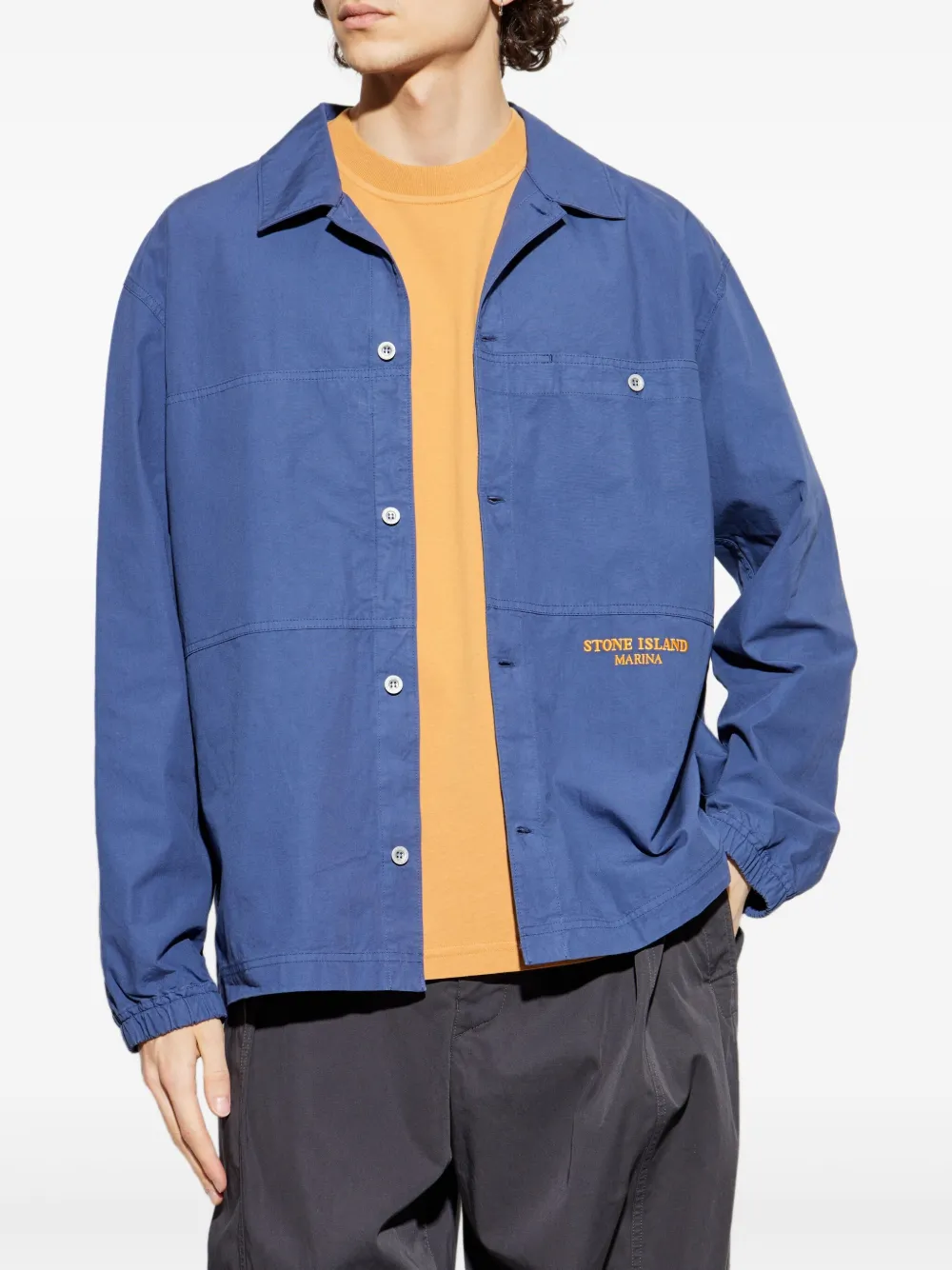 Stone Island Katoenen overhemd Blauw