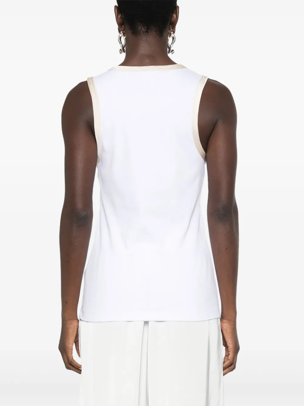 Fabiana Filippi Tanktop met contrasterende afwerking Wit