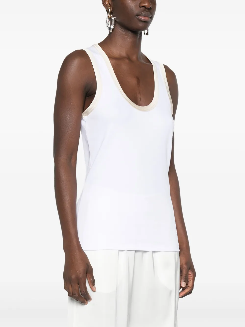 Fabiana Filippi Tanktop met contrasterende afwerking Wit