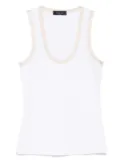 Fabiana Filippi contrasting-border tank top - White