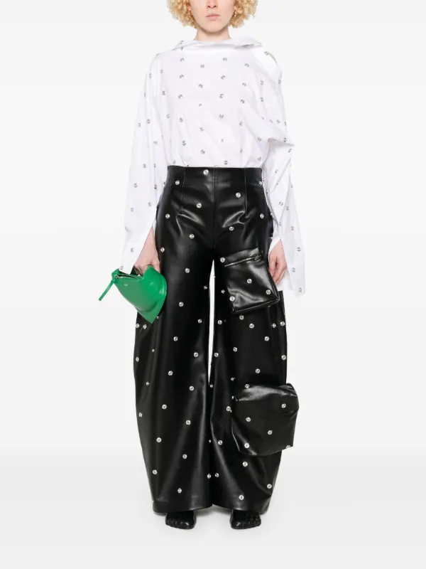 A.W.A.K.E. Mode Stud faxu-leather Trousers | Black | FARFETCH