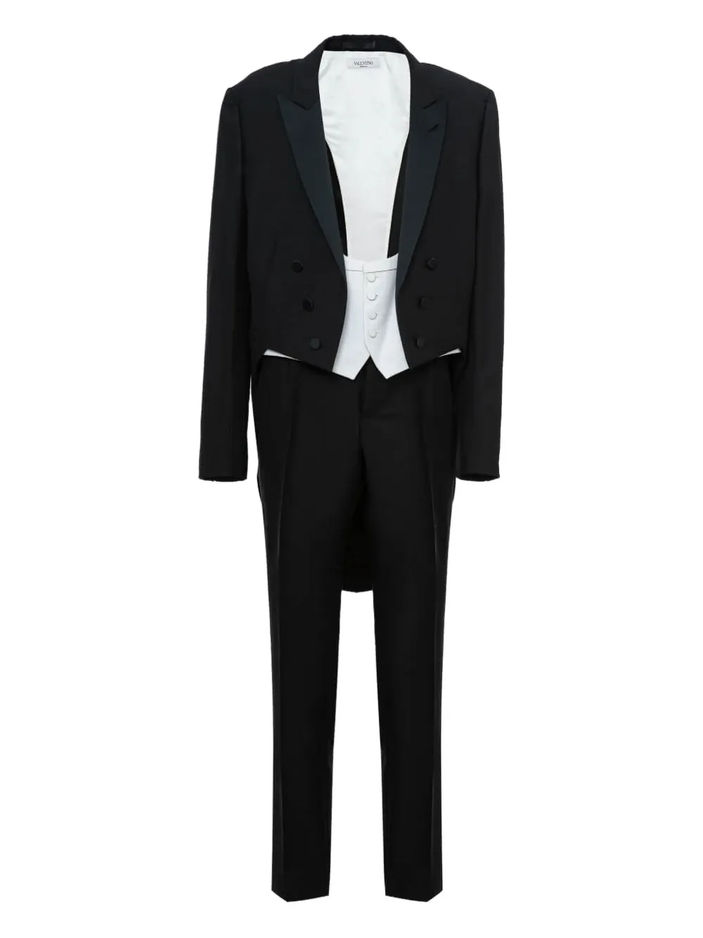 Valentino Garavani peak-lapel tailcoat suit Zwart