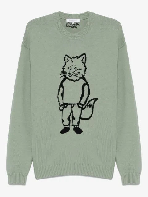 Maison Kitsuné Dressed Fox-intarsia sweater