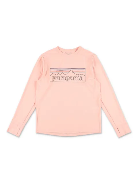 Patagonia Kids graphic-logo long-sleeve T-shirt