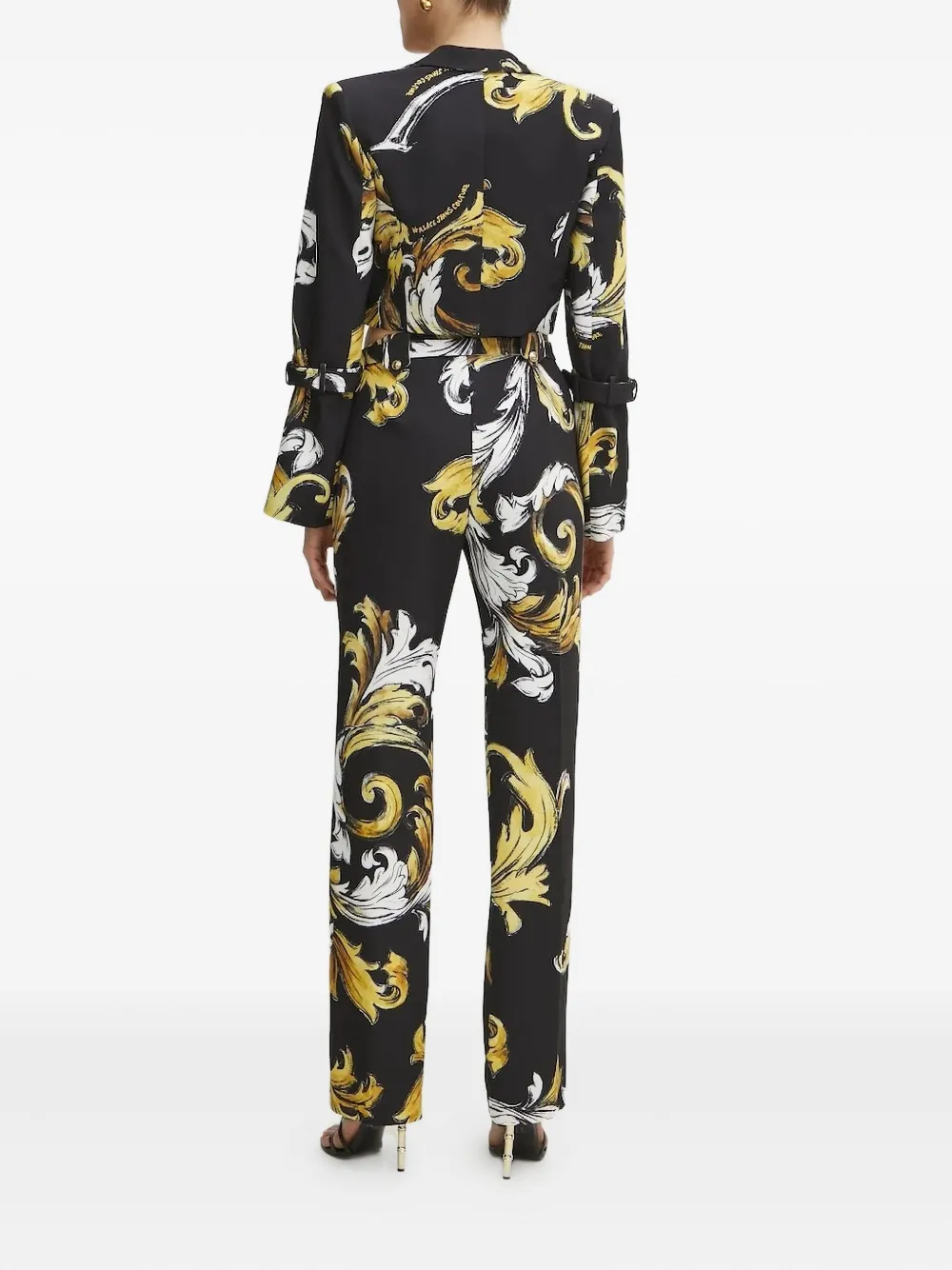 Versace Jeans Couture Baroque-print Cropped Top In Multi