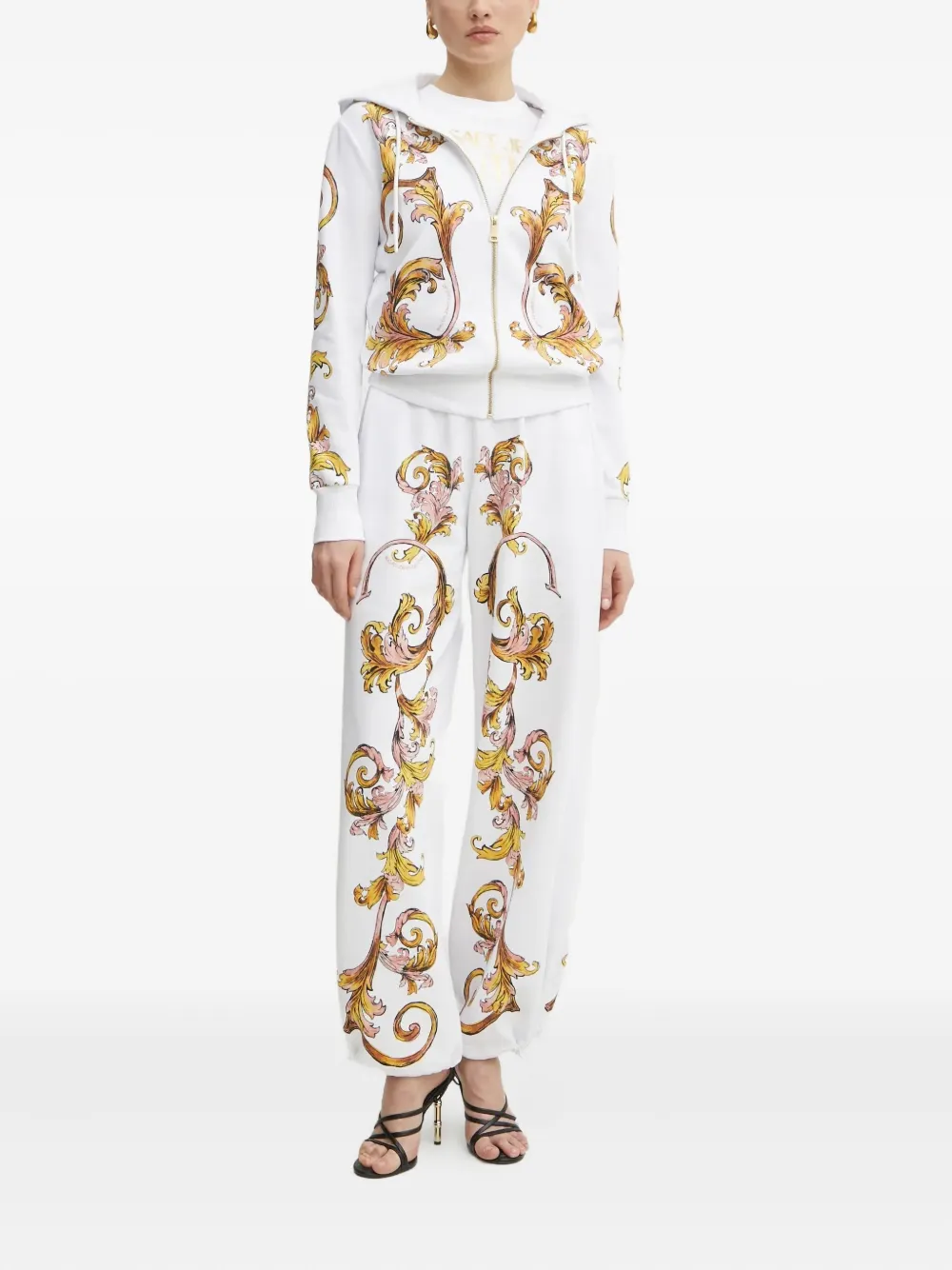 Versace Jeans Couture Baroque-print Pants In White