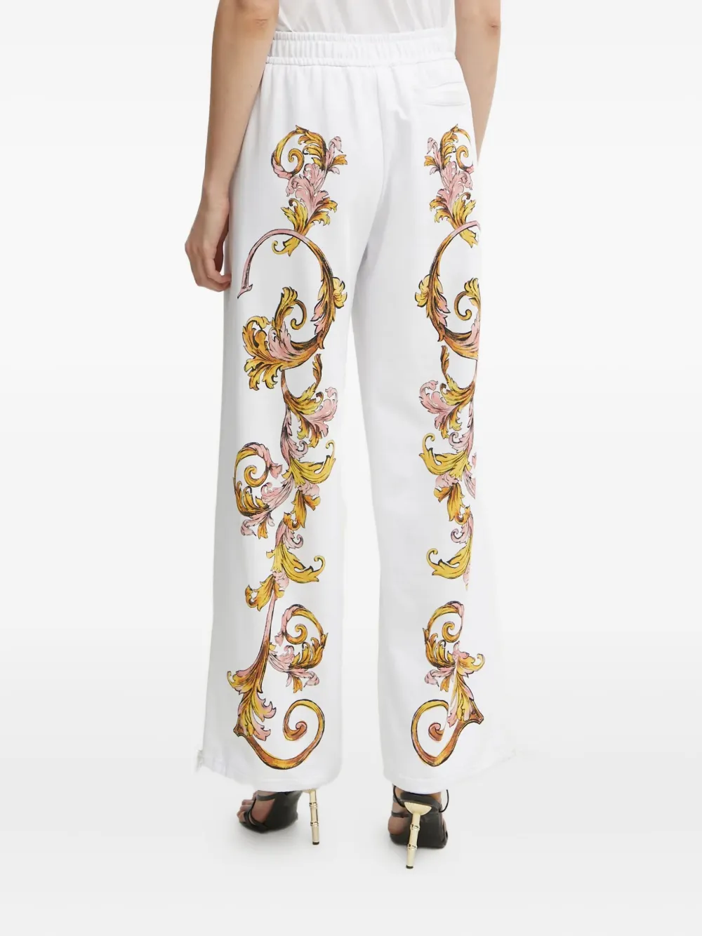 Versace Jeans Couture Baroque-print Pants In White