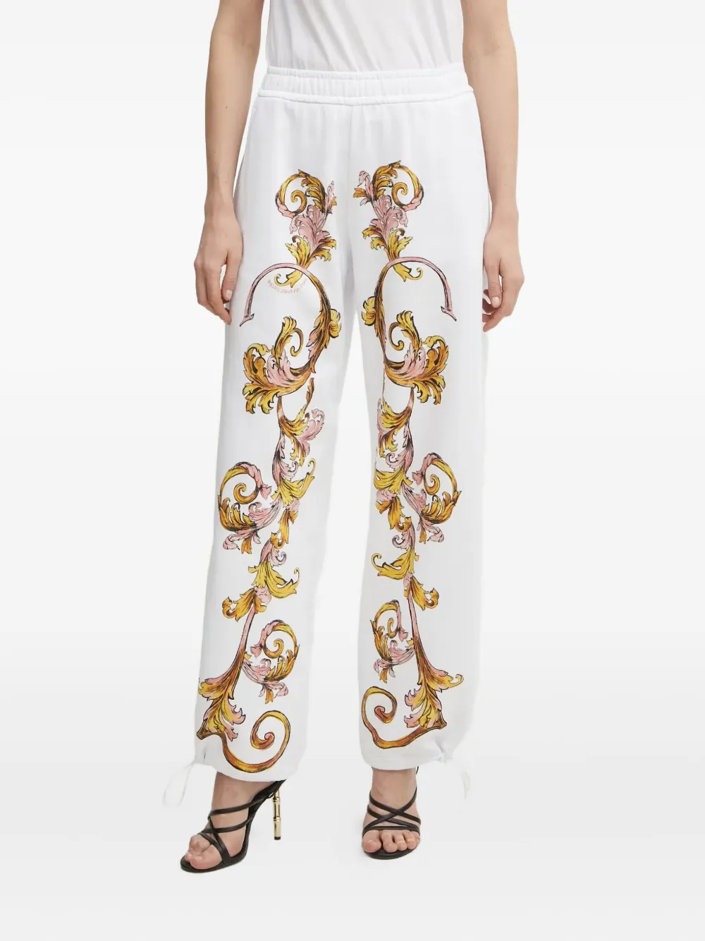 Versace Jeans Couture Baroque-print Pants In White