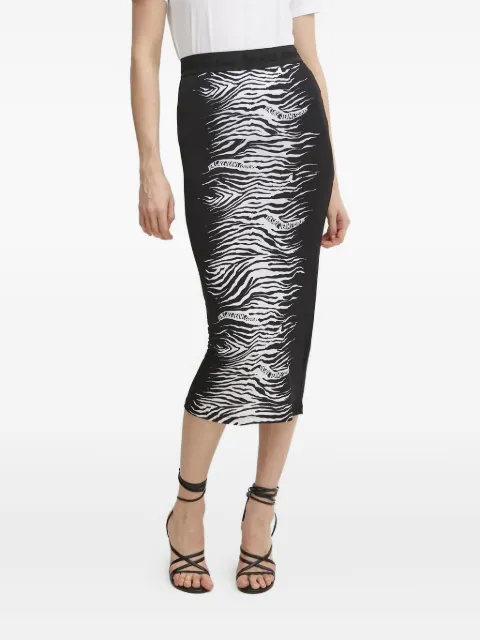 Versace Jeans Couture zebra-print midi skirt