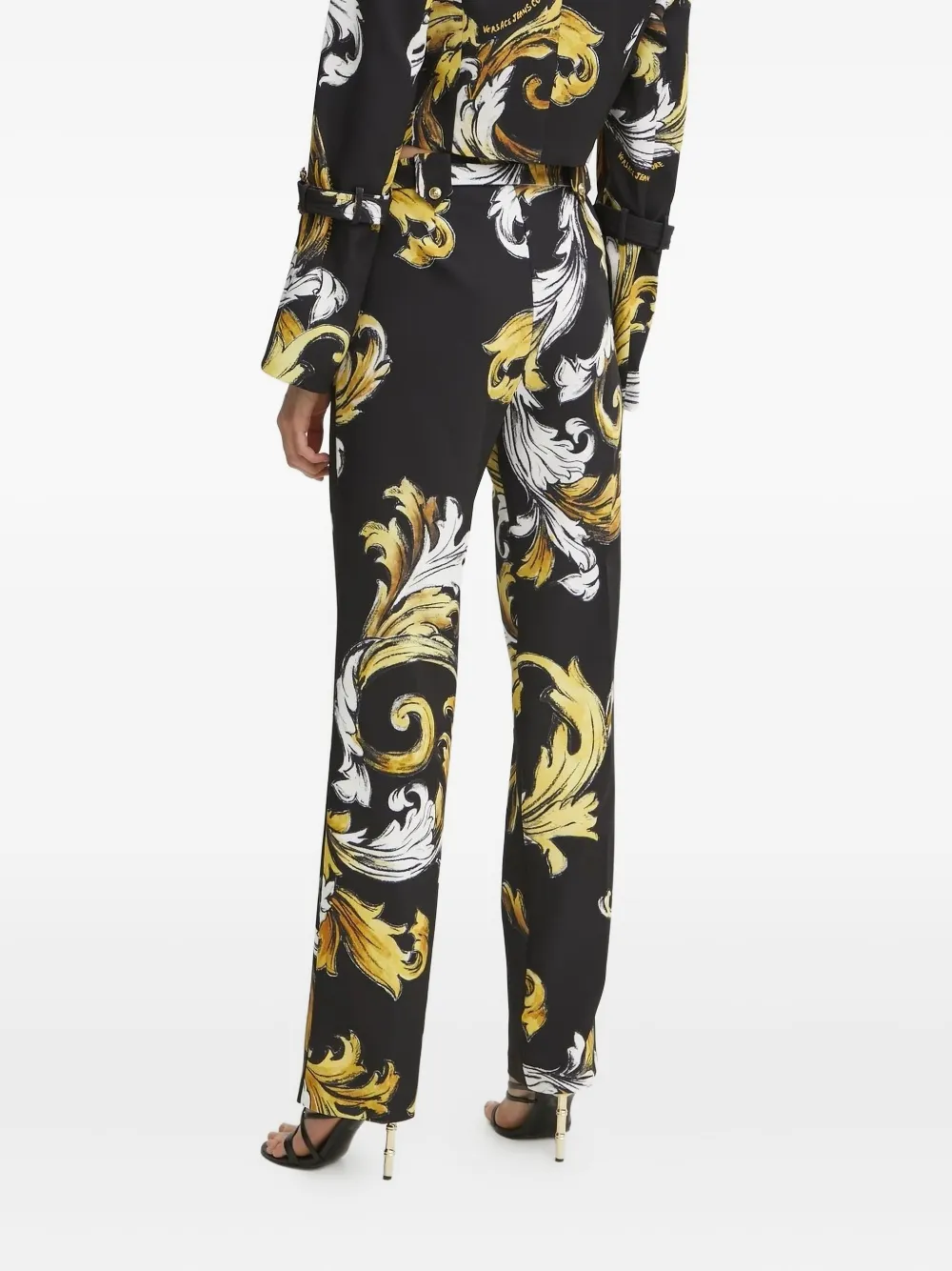 Versace Jeans Couture baroque-print belted trousers | Straight Trousers | Image 2