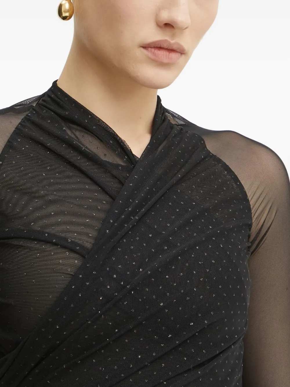 Versace Jeans Couture Mesh mini-jurk verfraaid met stras Zwart