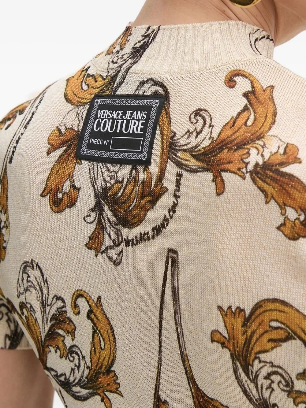 Versace Jeans Couture Gebreid T-shirt Beige