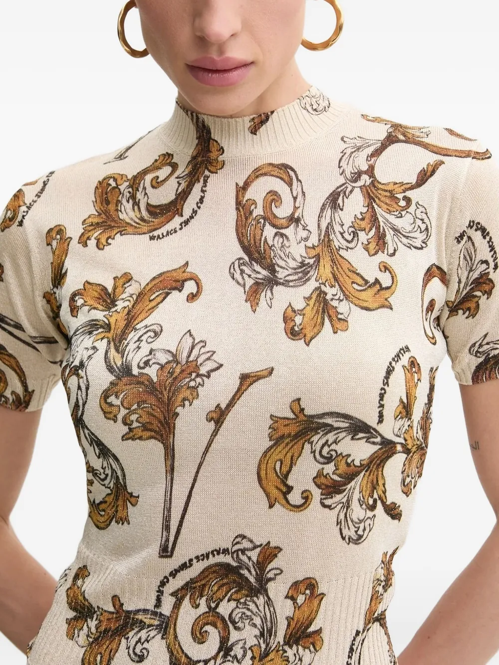 Versace Jeans Couture Gebreid T-shirt Beige