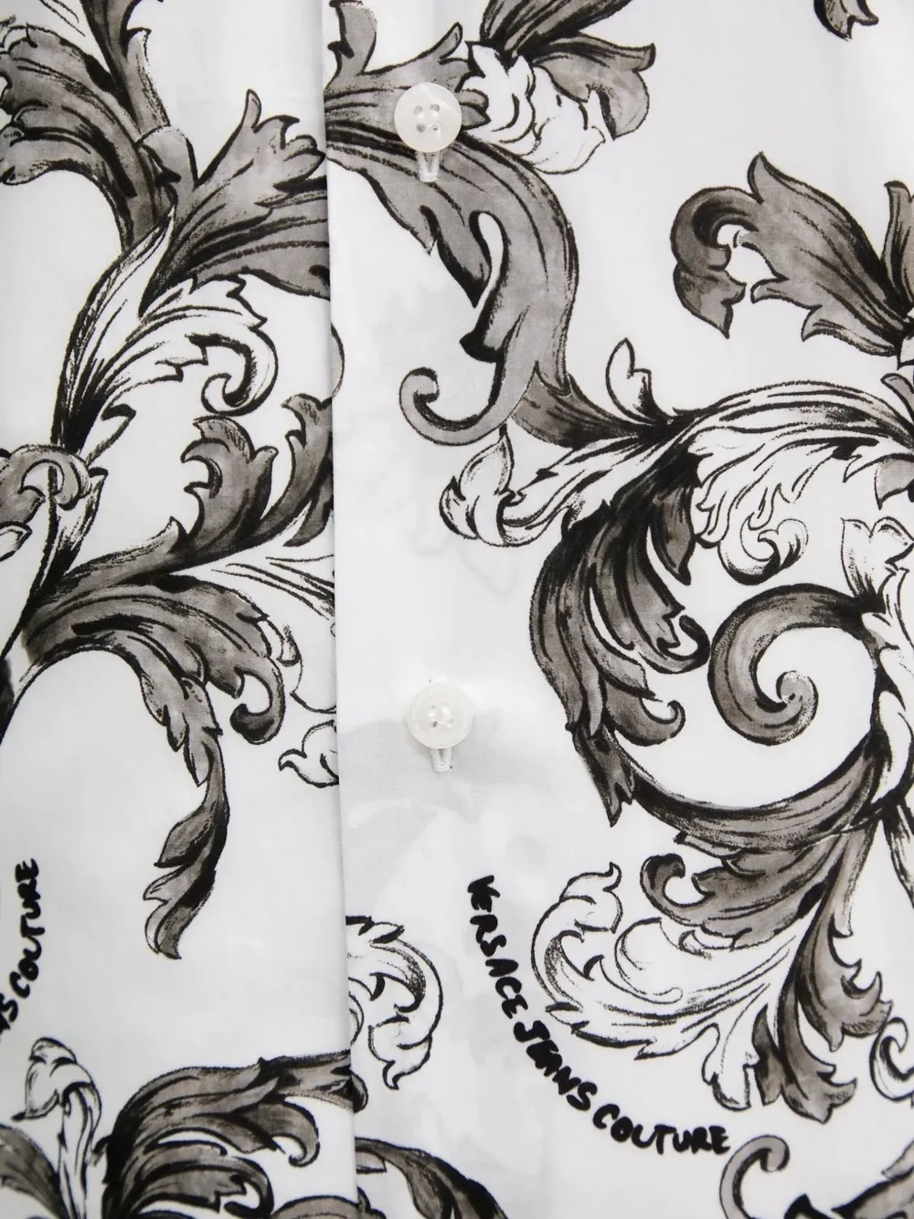 Versace Jeans Couture Overhemd met barokprint Wit