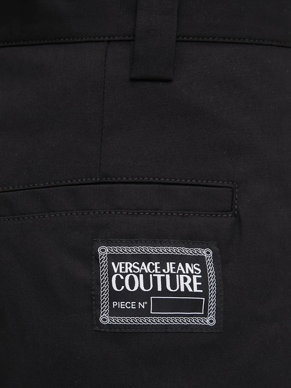 Versace Jeans Couture Pantalon met geplooid detail en logo-applicatie Zwart