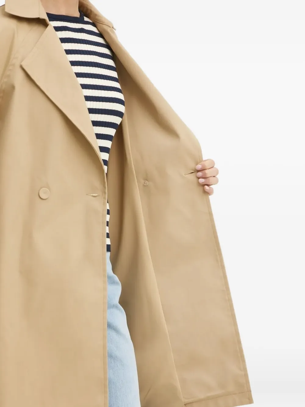 TWINSET Trenchcoat met geborduurde bloemen en ceintuur Bruin