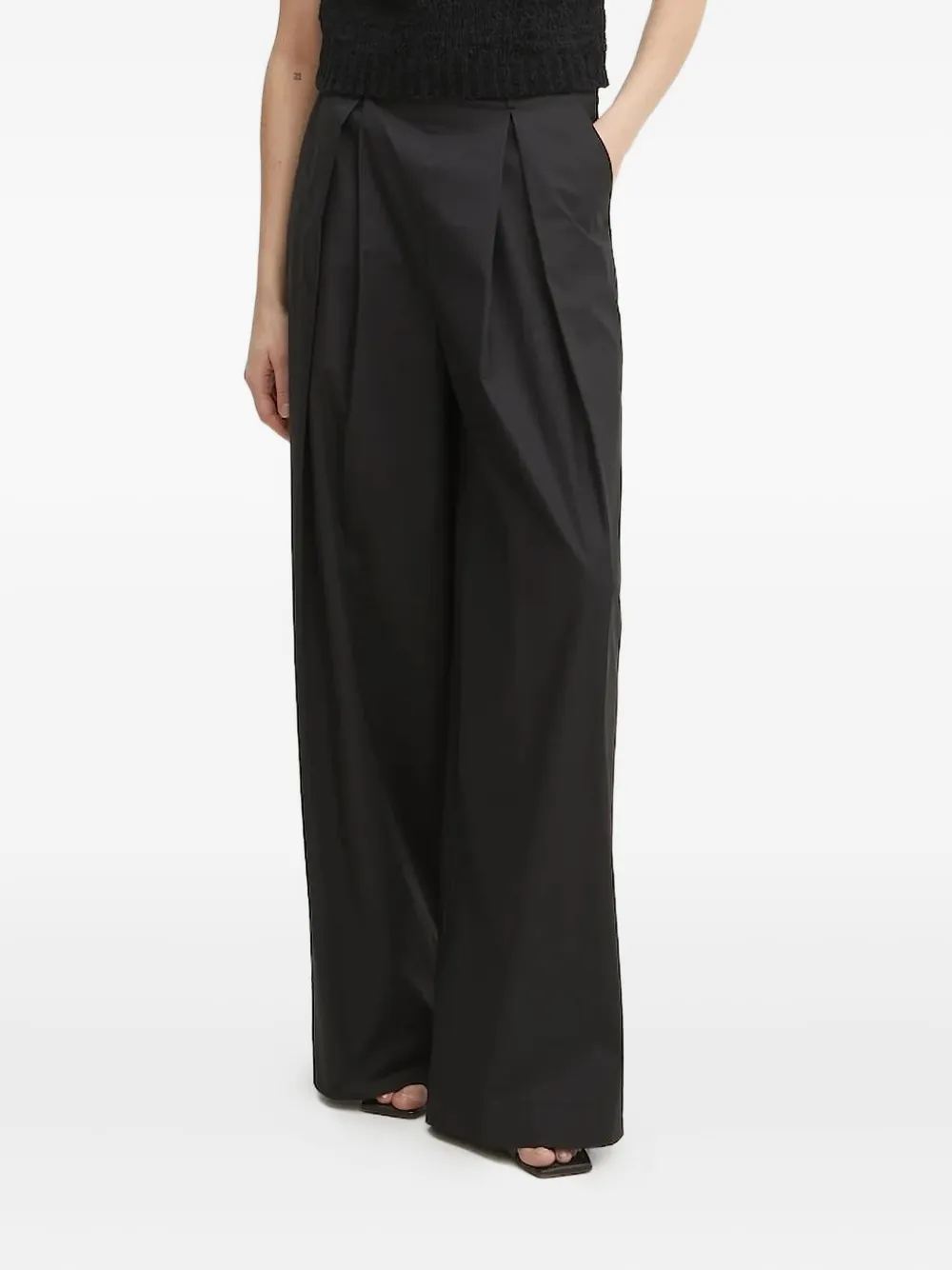 TWINSET pleated high-waisted trousers | Black | Image 1