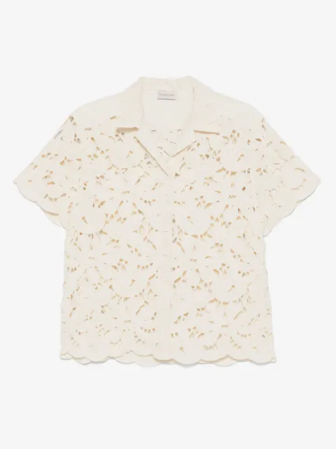 Moncler floral macramé shirt