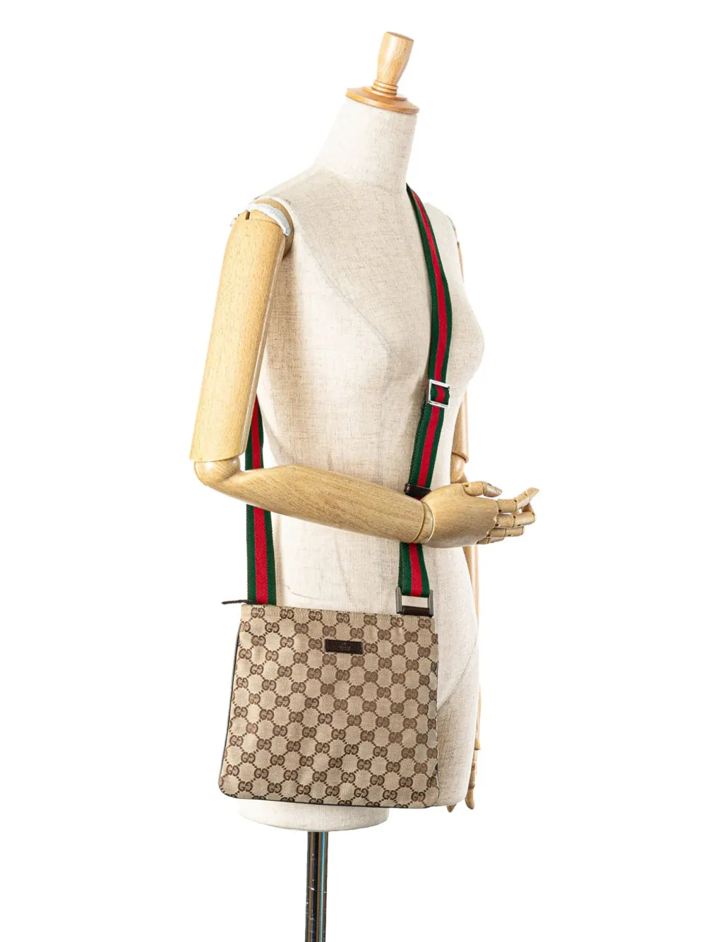 Gucci Pre-Owned Borsa a tracolla in tela GG con decorazione Web 2000-2015 | Image 7