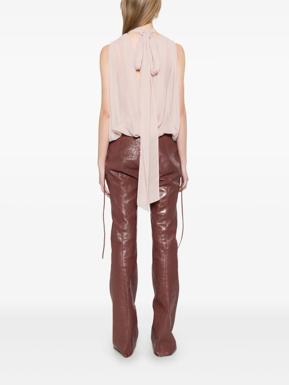 Blumarine Georgette top met sjaal Roze