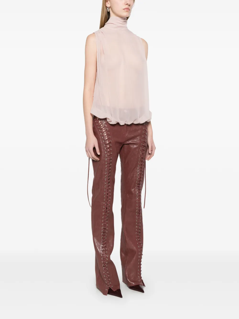 Blumarine Georgette top met sjaal Roze