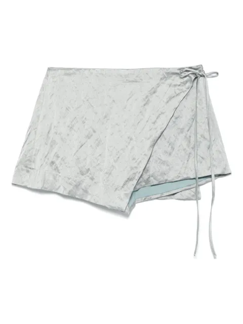 Blumarine bermudas de satén con efecto arrugado