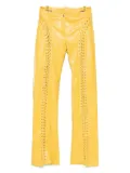 Blumarine cracked-effect leather trousers - Yellow