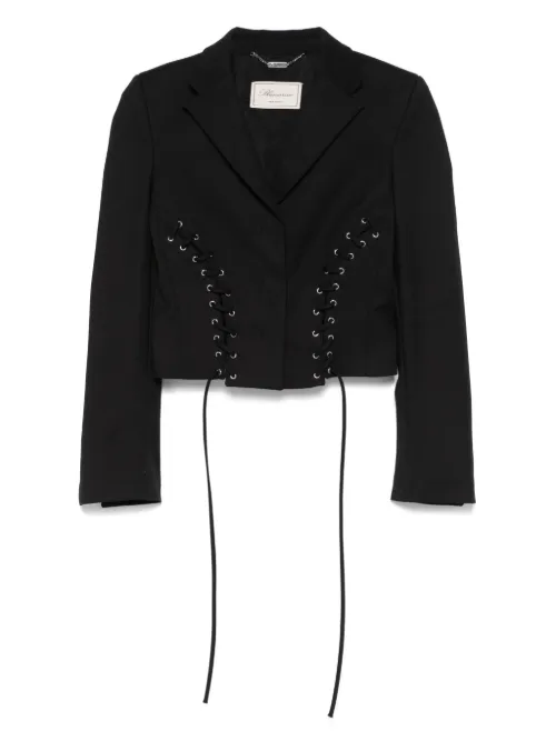 Veste à détails lacés et poches à rabat - Blumarine - Modalova