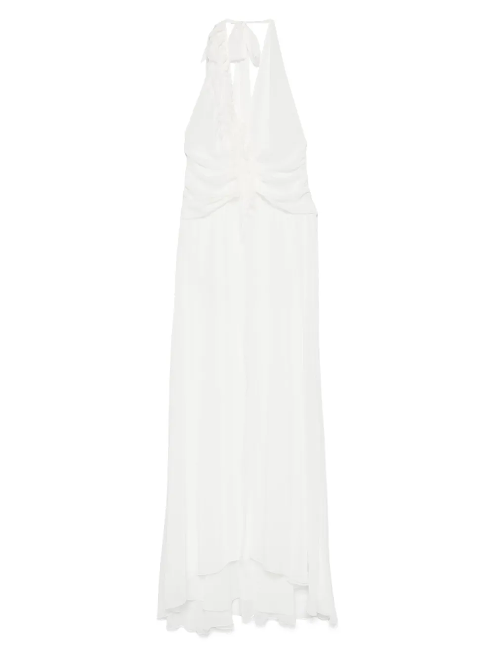 Blumarine robe longue à détail drapé | blanc | Image 1