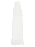 Blumarine drape-detailing georgette maxi dress - White