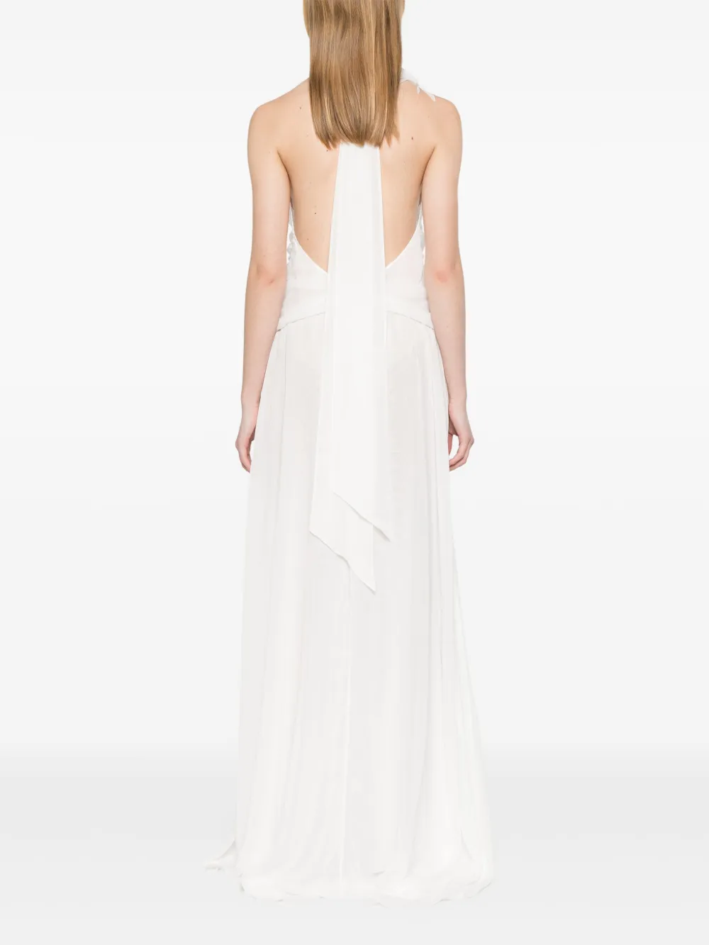 Blumarine Georgette maxi-jurk met gedrapeerd detail Wit