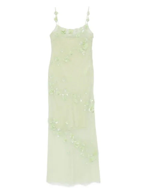Blumarine vestido largo con tul bordado
