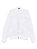 Taakk embroidered mesh bomber jacket - White