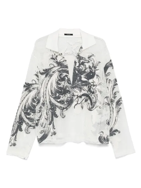 Taakk European-motif mesh T-shirt