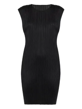Pleats Please Issey Miyake Pleated Mini Dress | Black | FARFETCH
