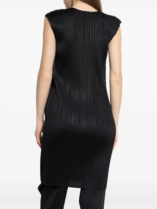 Pleats Please Issey Miyake Pleated Mini Dress | Black | FARFETCH JO