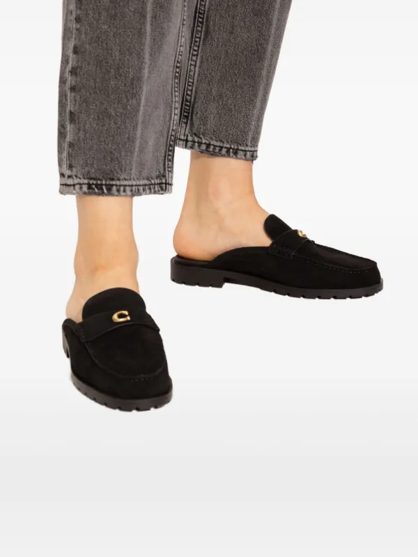 Coach Suede Slippers | Black | FARFETCH display picture 2