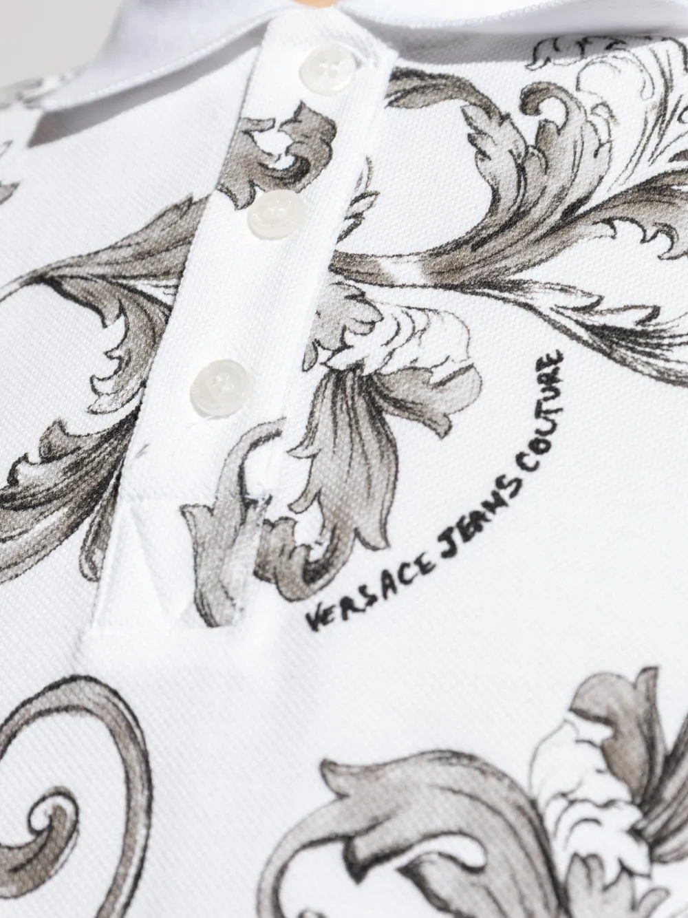 Versace Jeans Couture Poloshirt met Barocco-print Wit