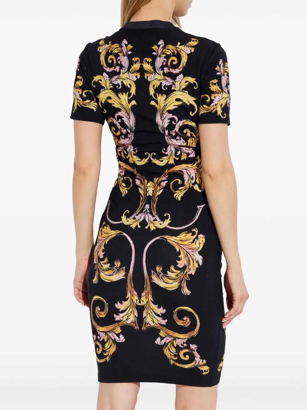Versace Jeans Couture Jurk met barokprint Zwart