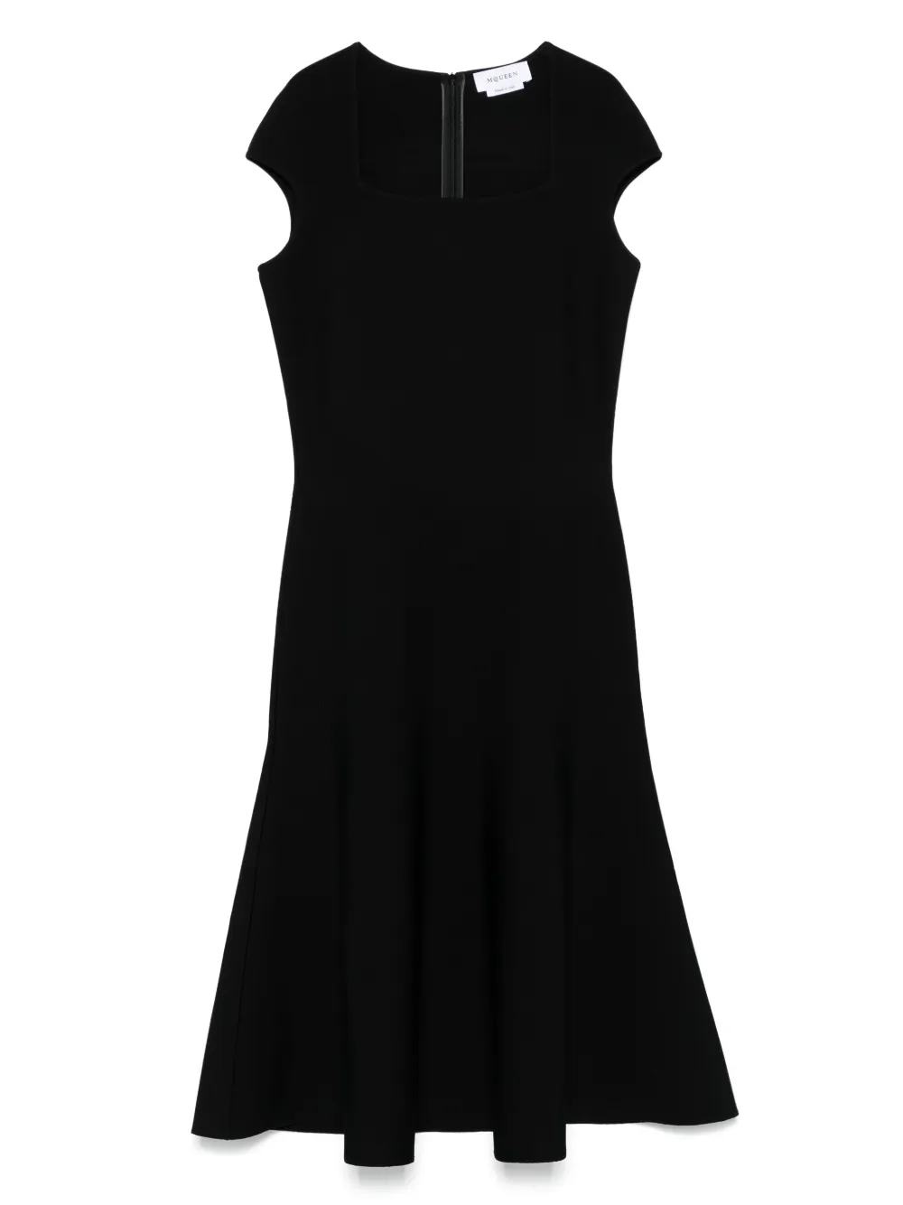 Alexander McQueen flared-hem midi dress - ブラック Alexander McQueen flared-hem midi dress - ブラック