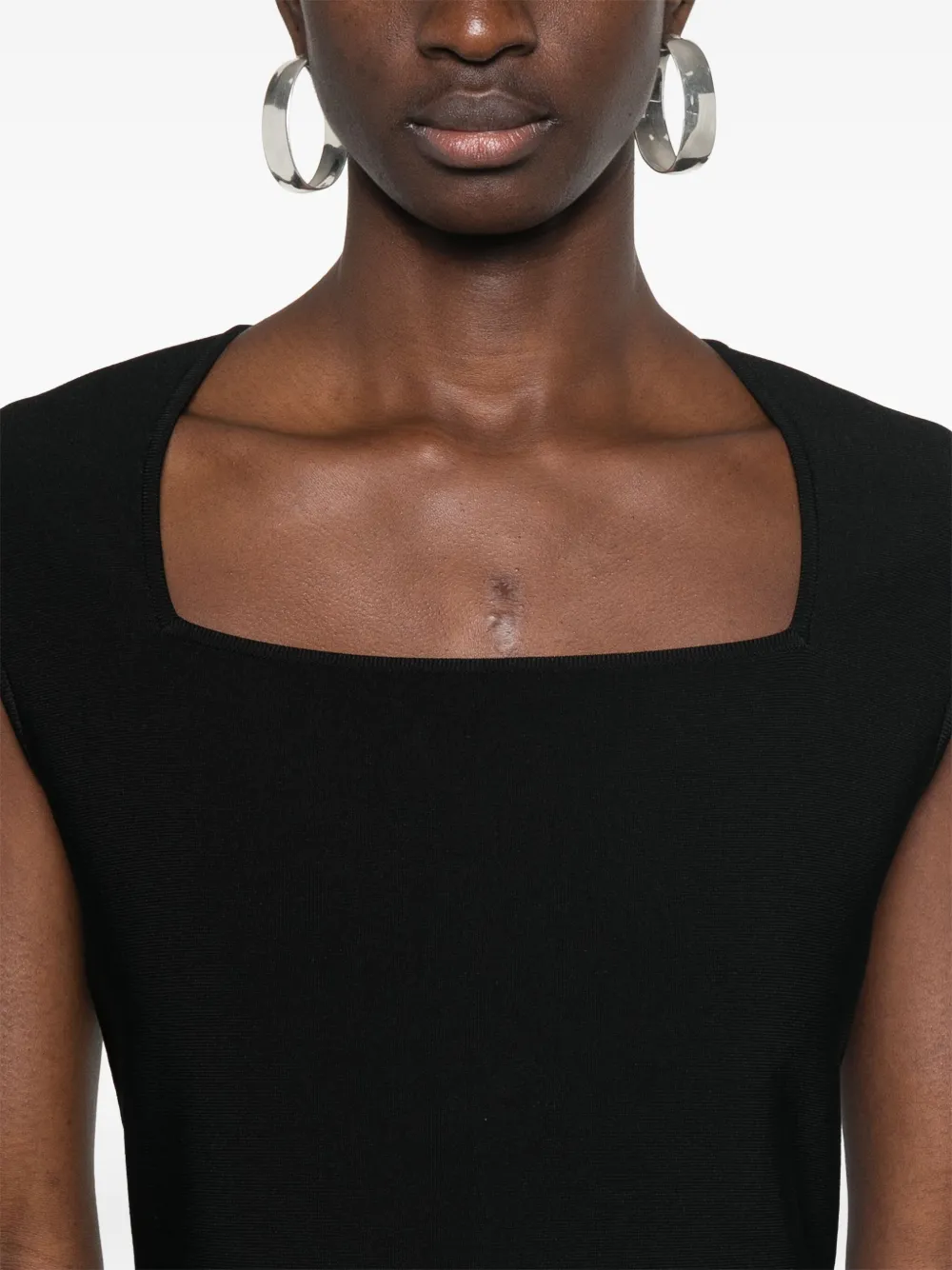 Alexander McQueen flared-hem midi dress Zwart