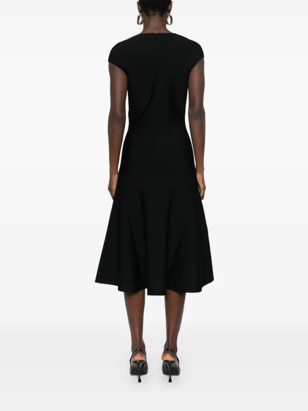 【Alexander McQueen】★flared-hem midi dress Alexander McQueen Black Flared Hem Midi Dress Women's Size