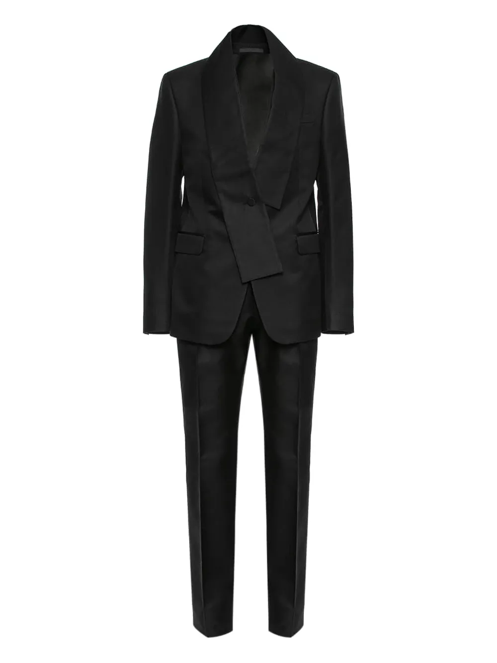 Valentino Garavani asymmetrical-lapel suit Zwart